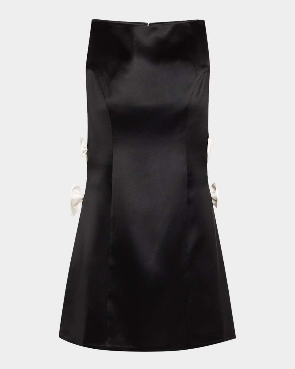 Nadine Satin Bow Mini Dress